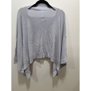Lululemon Womens OS Gray Waffle Knit Asymetrical Boho Poncho Shawl